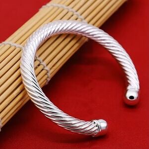 Twisted Sterling Silver Bangle Bracelet
